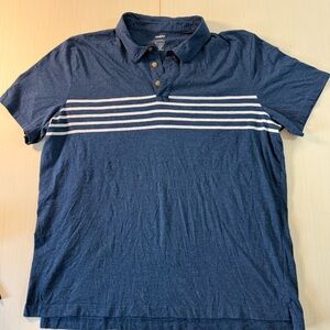 Sonoma Navy Polo with White Chest Stripes